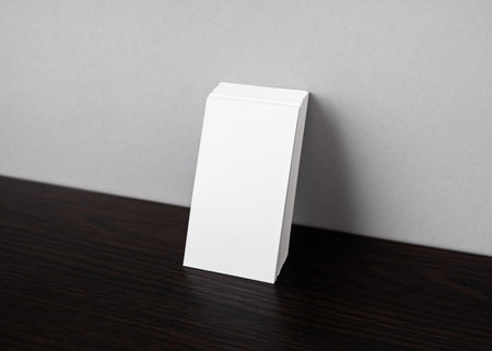 Blank white business cards. Mockup for branding identity.の写真素材