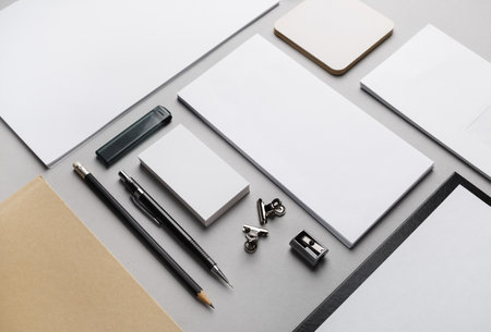 Branding identity template. Photo of blank corporate stationery.の写真素材