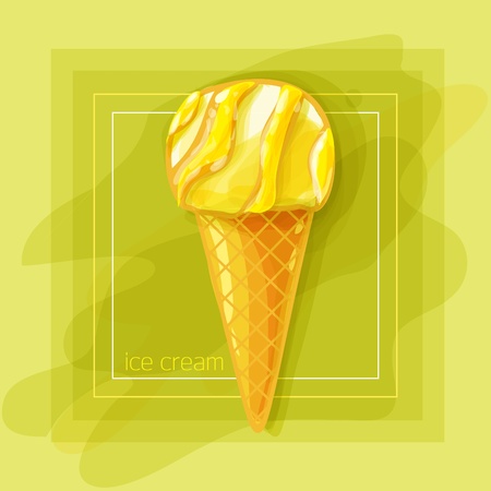 Vector Illustration: I love fruit ice creamのイラスト素材