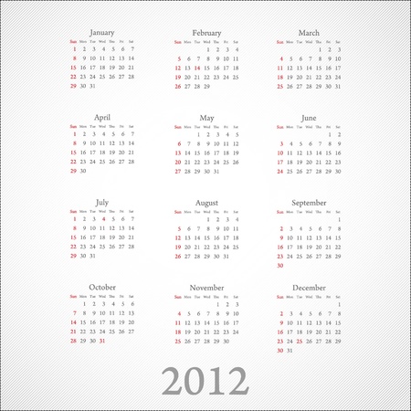 calendar 2012: on whiteのイラスト素材
