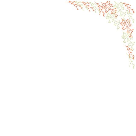 Beautiful picture with colorful frame on white background for decorative design. Retro card. Decoration element. Vintage holiday decor.のイラスト素材