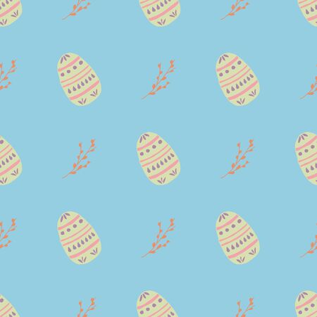 Festive seamless pattern. Colorful vector nature background. Spring holiday celebration poster design template.のイラスト素材