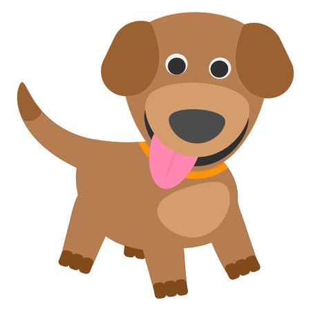 Cute puppy on a white background. Vector illustration of a cartoon.のイラスト素材