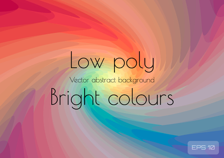 Abstract low poly background in the form of a multicolored bright spiral extending into the distance. Texturedのイラスト素材