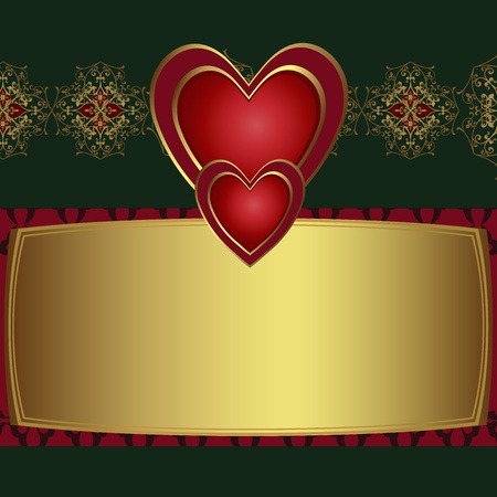 Congratulation card with red hearts のイラスト素材