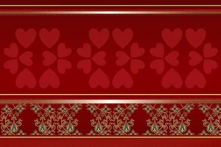 Valentine day background with golden borderのイラスト素材
