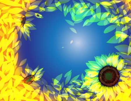 Sunflower background のイラスト素材