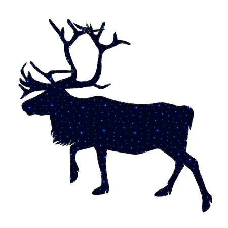 Reindeer with snowflakes のイラスト素材