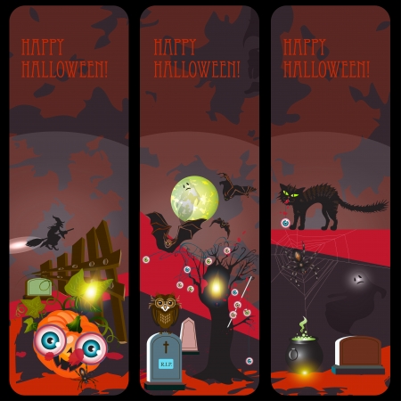 Halloween banners setのイラスト素材