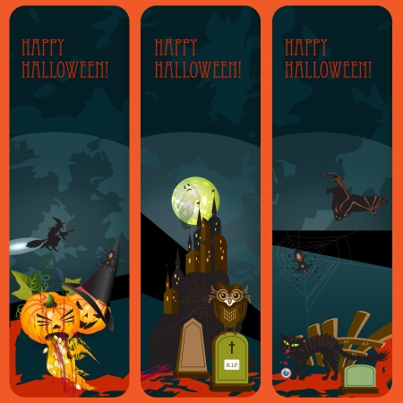 Halloween banners setのイラスト素材