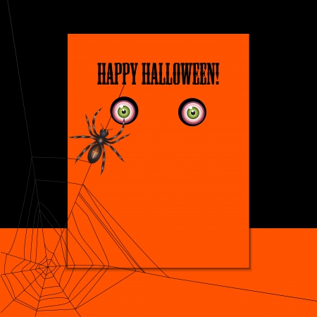 Halloween with spider and eyes  Can be used as card, banner, poster, flyer or coverのイラスト素材