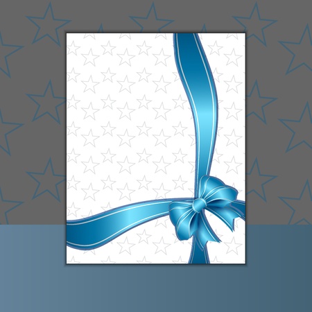 Card or invitation with blue ribbonのイラスト素材