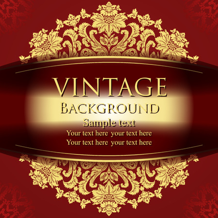 Elegant vintage background with baroque floral frameのイラスト素材