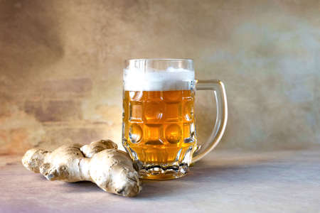 Organic Ginger Ale Soda in a Glass with Lemon and Lime. high quality photoの写真素材