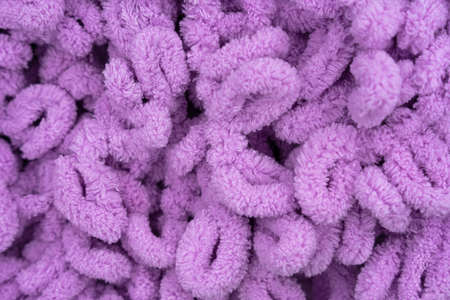 Soft yarn, delicate purple yarn. Hand knitting as a hobby.. High quality photoの写真素材