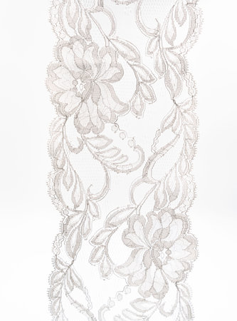 Vertical seamless lace on a white background. high quality photoの写真素材