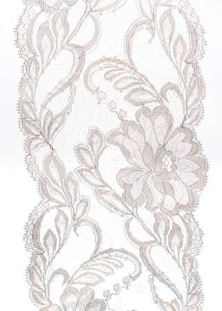 Vertical seamless lace on a white background. high quality photoの写真素材