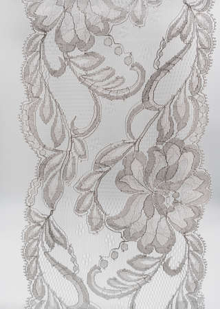 Vertical seamless lace on a white background. high quality photoの写真素材