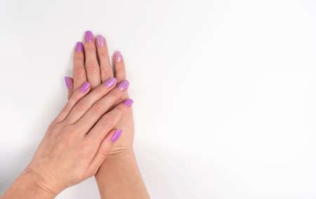 Lotion on the women hand. isolated on white background. high quality photoの写真素材