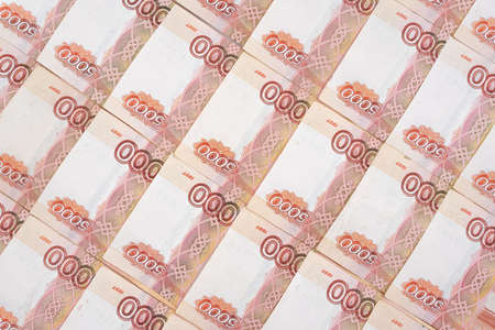 Russian money with a face value of five thousand rubles. Background from Russian money. high quality photoの写真素材