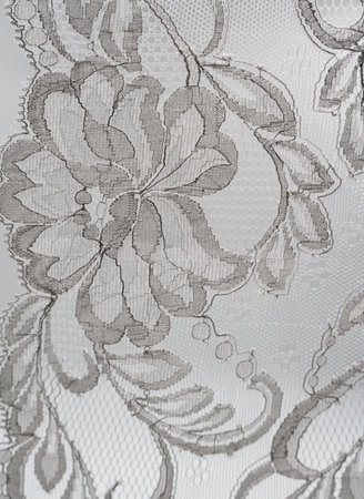 Vertical seamless lace on a white background. high quality photoの写真素材