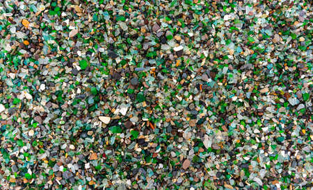 Glass Bay in Vladivostok. Sea-polished colored glass on the beach. Background, texture. high quality photoの写真素材
