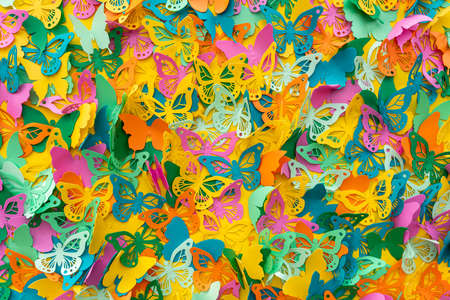 Pattern, beautiful abstract background texture made of colorful butterflies. high quality photoの写真素材