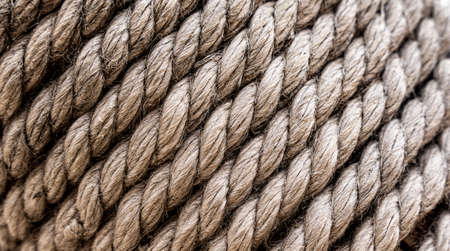 Close-up of an old frayed boat rope as a nautical backgrounds. high quality photoの素材 [FY310184786627]