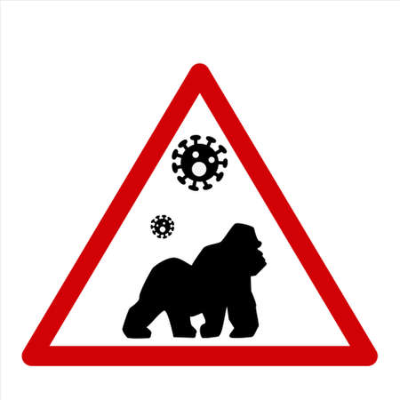 Monkey icon vector illustration new Monkeypox 2022 virus in simple flat style isolated on white backgroundのイラスト素材