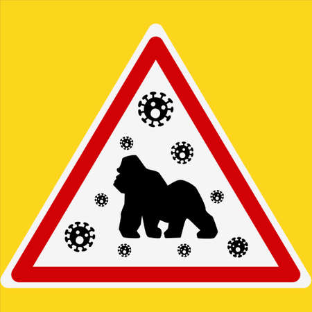 Monkey icon vector illustration new Monkeypox 2022 virus in simple flat style isolated on white backgroundのイラスト素材