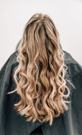 Long blonde hair with balayage. high quality photoの写真素材