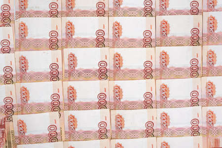 Russian money with a face value of five thousand rubles. Background from Russian moneyの写真素材