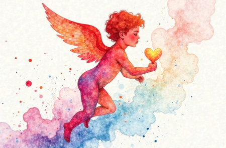 Watercolor "Cupid"の素材