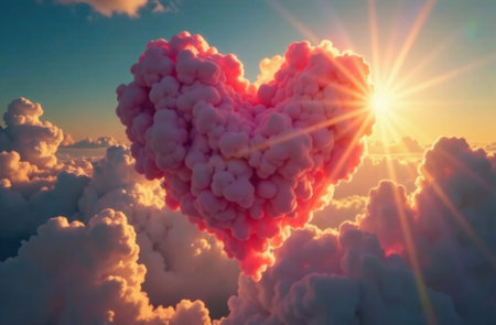 cloud heart, love concept, valentines dayの素材