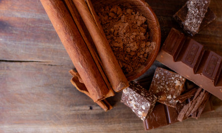 Ingredients for dessert recipes.Recipe magazines and cookbooks .Used for gourmet confectionery advertisementsの写真素材