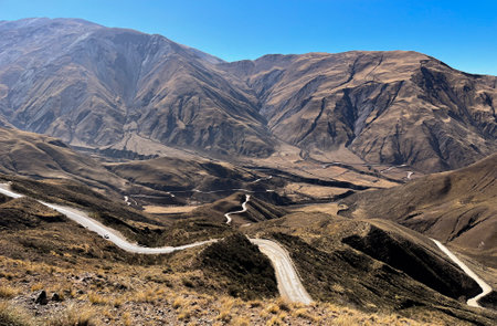 Background for tourism ads. Wallpaper in brown tones. Landscape of Salta. Copy space. Real pictureの写真素材