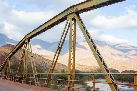 Winter Adventure tourism in Argentina. Wallpaper.Background for tourism promotion.Landscape of Salta.Copy space.Real pictureの写真素材