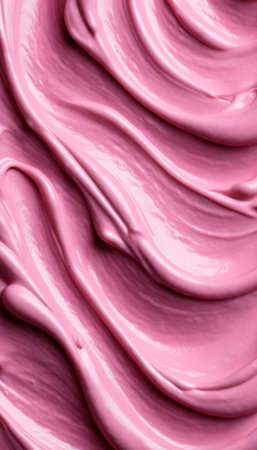 Cherry colored texture with creamy surface. Fresh fruit ice cream texture. AI generated. Ideal background for ads and gourmet promotions.Vertical format, ideal for social media posts.Gourmet backgroundの素材