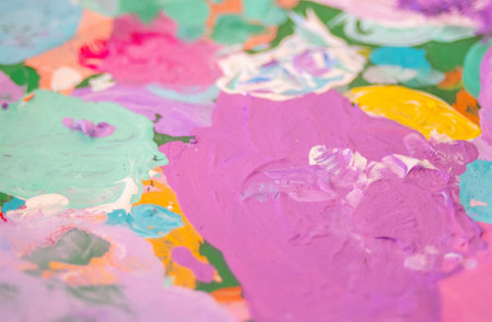 Worl art day concept. Multicolor texture painting fragment.Vibrant multicolor art for creative...