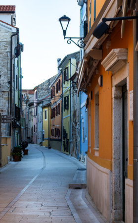 Town of Skradin on Krka river, Dalmatia, Croatia. Colorful houses in Skradin town. Typical Dalmatian village architecture. Summer European tourism.の写真素材