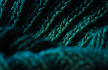 Elegant teal woven details, versatile texture for decor, and creative visual projects. Copy space. Fabric texture cozy and modern, ideal for home decor, apparel design and creative projects.の写真素材
