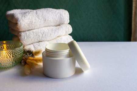 Wellness concept with purity and softness, ideal for beauty care campaigns, posters and web...