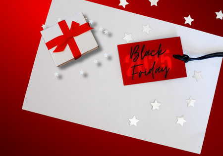 Black Friday sale promotional background. Black Friday sale concept, clearance sale. Reduced price concept. Copy sapce.の写真素材