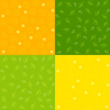 Set of Spring Seamless Patternsのイラスト素材