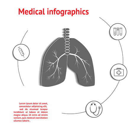 Lungs Medical Infographic Template with space for textのイラスト素材