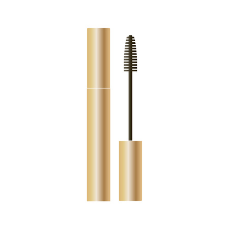 Mascara packaging gold design isolated on white backgroundのイラスト素材