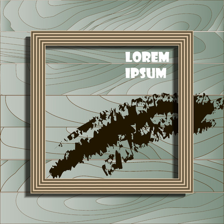 Wooden frame design with stains paint and place for text. Wallpaper background for your content. Eps 10 stock vector illustrationのイラスト素材