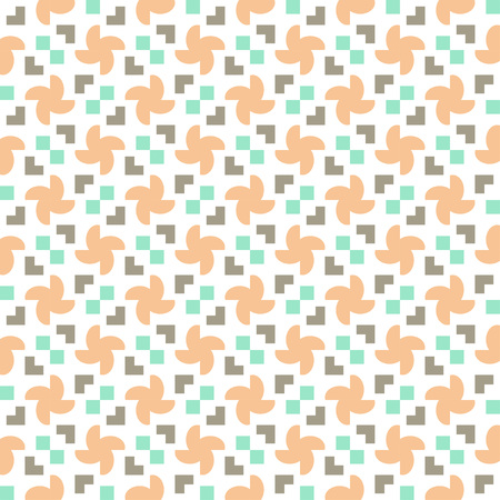 Vector Geometric Seamless Pattern. Colorful Texture with orange, green and brown colorsのイラスト素材