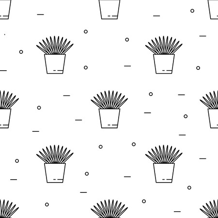 House plants seamless pattern. Can be used for background, website, poster etc.のイラスト素材