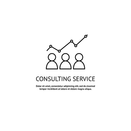 consulting service logo in outline modern styleのイラスト素材